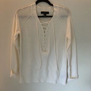 Lace front sweater